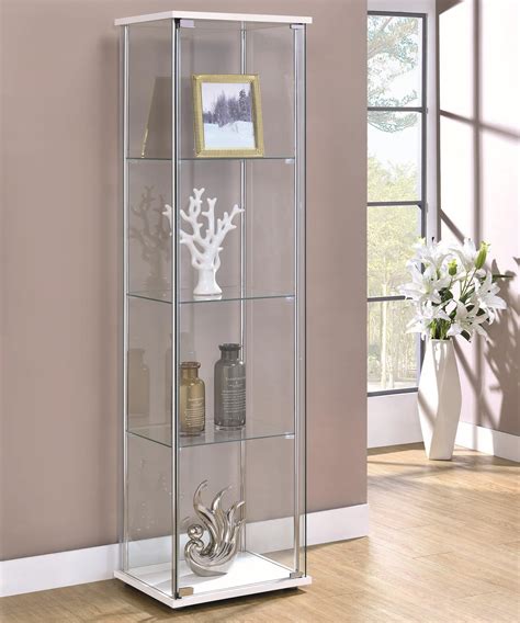 glass and steel curio cabinets|curio cabinet with glass shelves.